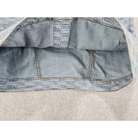 Levi Strauss Youth Blue Denim Logo Button Jacket Girls Sz 12-13 Yrs Womens Small - Picture 9 of 13